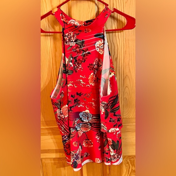Isle Floral Halter Neck Top XL Button Layered Summer Gardencore Vacation Beach - Picture 3 of 11